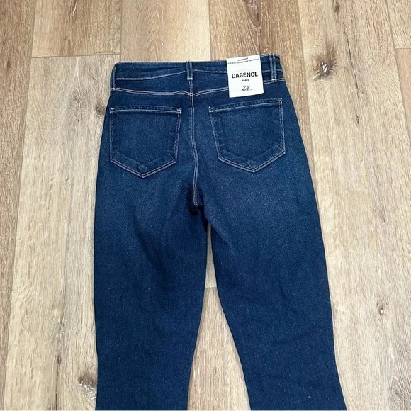 L'AGENCE Margot High Rise Skinny Dark Wash Denim Jeans Size 24 NWT - Picture 7 of 9